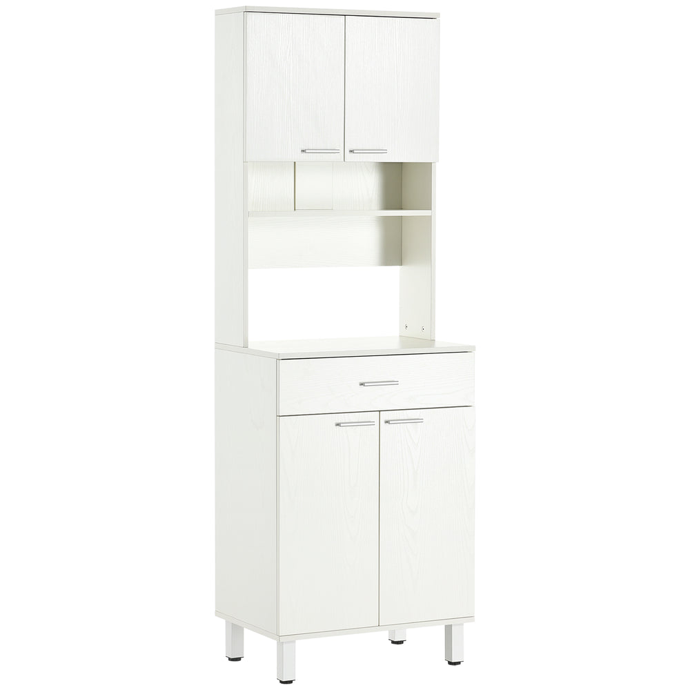 Pantry with microwave storage, white