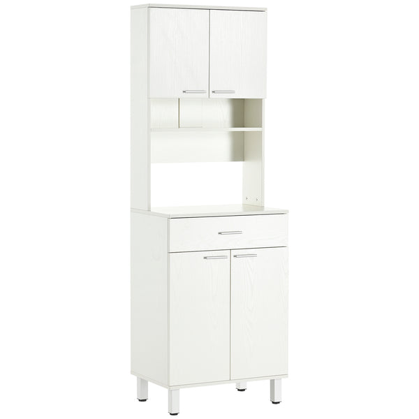 Pantry with microwave storage, white