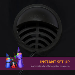 Inflatable Halloween two old witches and magic potions decoration with LED