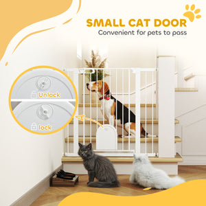 89cm High Pressure Mount Dog Safety Gate for Stairs, White