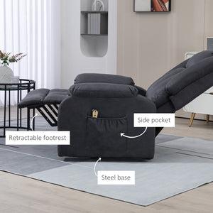 Microfiber Senior Recliner Lift Chair with Remote Control, Charcoal Grey