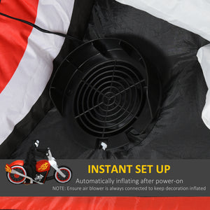 Halloween Inflatable Grim Reaper Flaming Motorcycle Outdoor LED Lighted