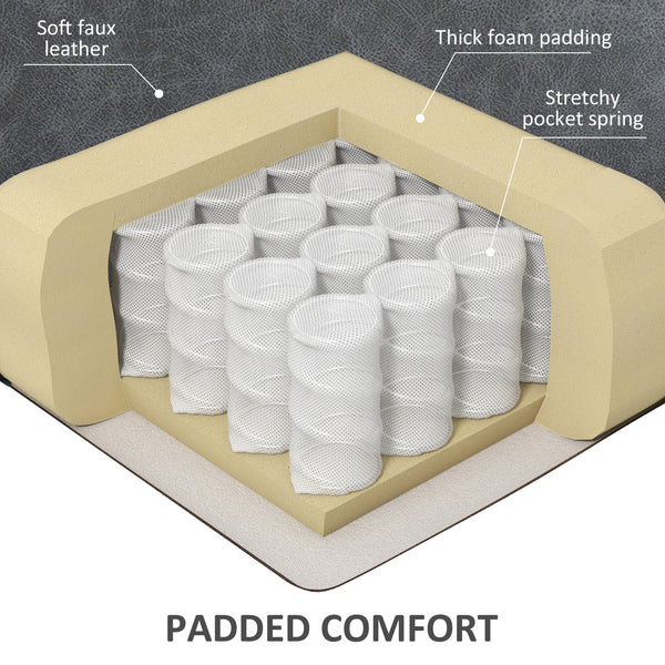 Leather Power Recliner Lift Chair with Remote Control and Cup Holders, Grey