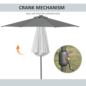 8.8-foot sun umbrella with 24 LED lights, tiltable canopy, anthracite grey 