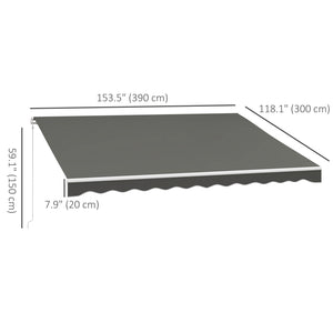 13' x 10' Electric Retractable Patio Sun Shade with Remote Control, Light Gray