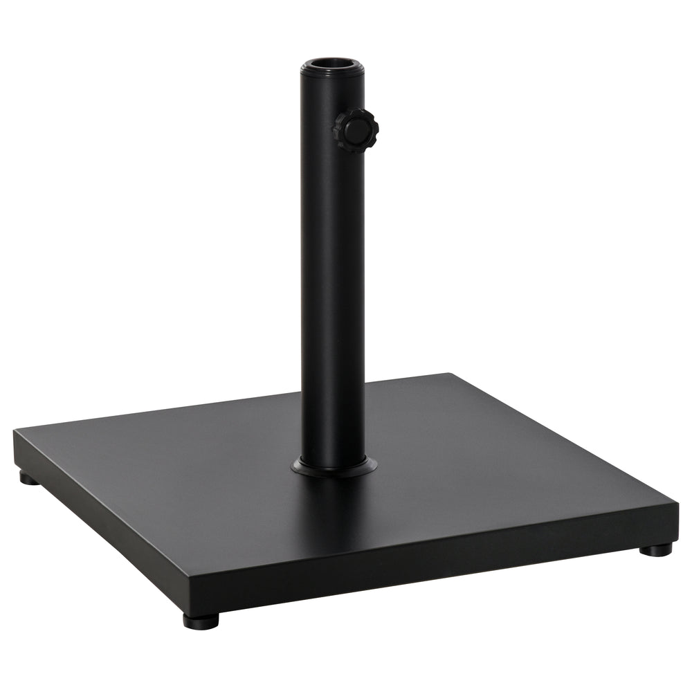 18kg Square Steel Parasol Stand with Adjustable Knob, Black