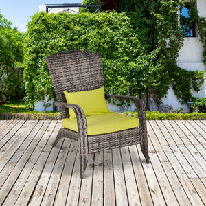 Adirondack chair in woven resin with soft cushions, green