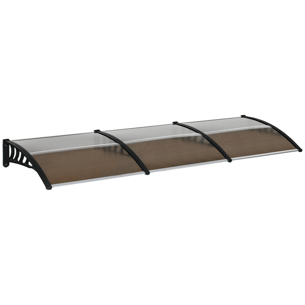 9.9 x 3.1 ft polycarbonate door canopy, brown