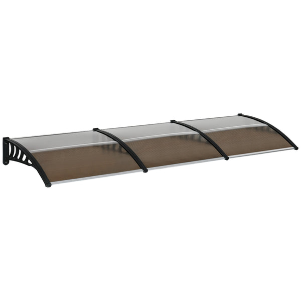 9.9 x 3.1 ft polycarbonate door canopy, brown