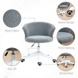 Soft, armless office chair with adjustable height, grey