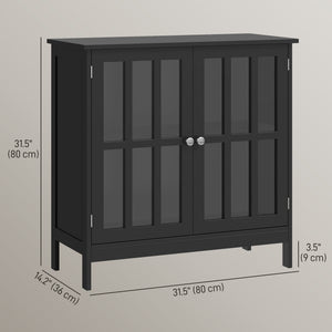 2-Door Kitchen Buffet, Modern Storage Cabinet, Black