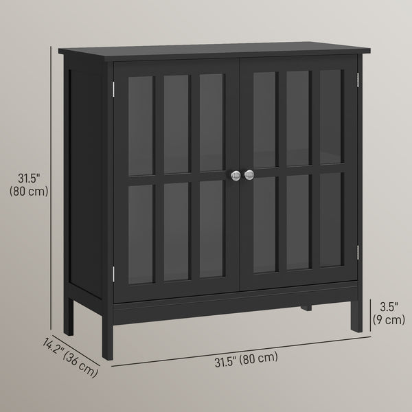 2-Door Kitchen Buffet, Modern Storage Cabinet, Black