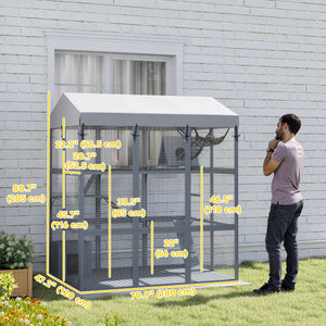 Enclosure with anti-escape base and easy cleaning, grey