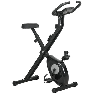 Foldable Exercise Bike with 8-Level Magnetic Resistance, LCD Display, Black