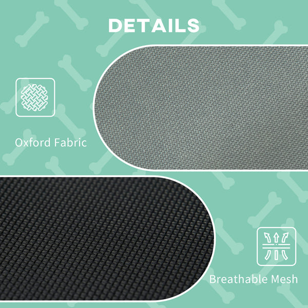 Elevated dog bed with canopy, gray