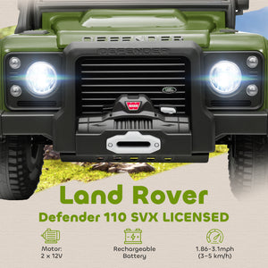 Licensed Land Rover 12V with remote control, dark green 