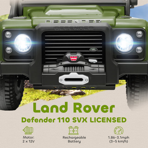 Licensed Land Rover 12V with remote control, dark green 