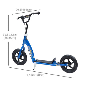 Scooter with 12 inch tire, blue 