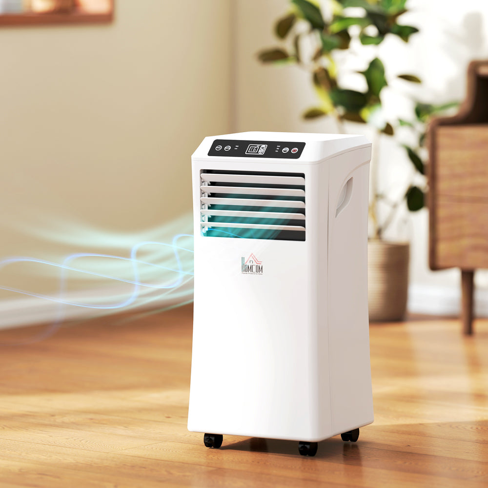 10,000 BTU Portable Air Conditioner with Cooling, Dehumidifier, and 2 Fan Speeds, White