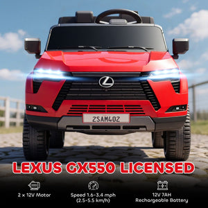 Lexus GX550 12V 2 seater, with remote control and suspension, red
