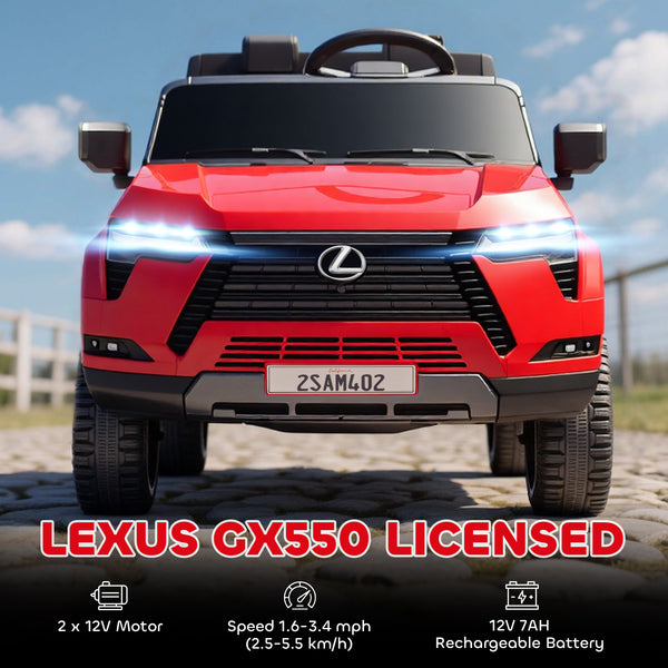 Lexus GX550 12V 2 seater, with remote control and suspension, red
