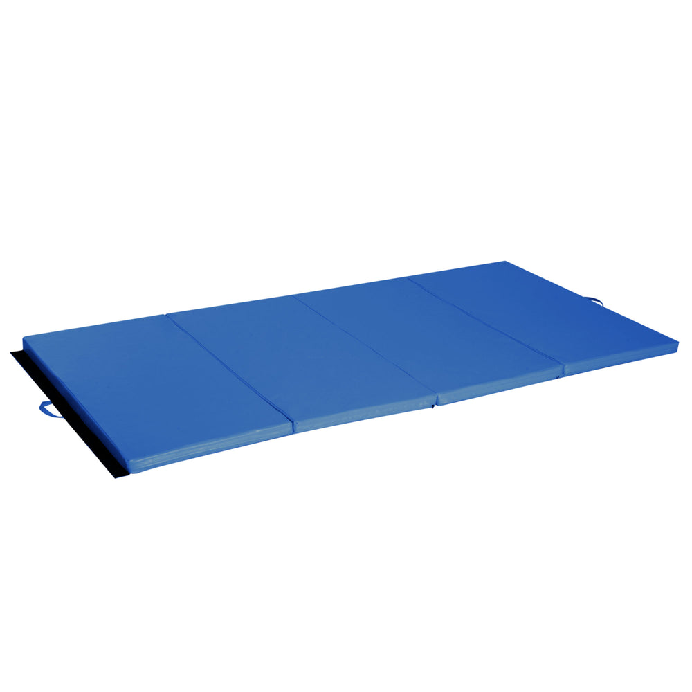 Foldable Gymnastics Mat 1.22m x 2.42m x 5cm, with Carry Handles, Dark Blue