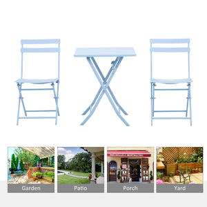 3-piece garden bistro set, blue