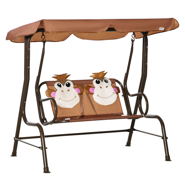 2-seater monkey-pattern children's swing