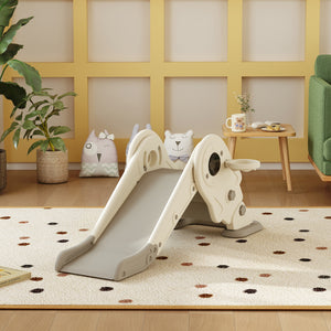 3-in-1 Foldable Toddler Slide Cream White