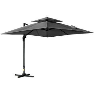 10-foot cantilever parasol with 5 adjustable tilt angles, protective cover, anthracite grey