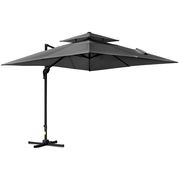 10-foot cantilever parasol with 5 adjustable tilt angles, protective cover, anthracite grey
