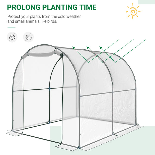 6.6' x 8.2' x 6.6' Tunnel Greenhouse, Garden Plant Shelter, Grow Tent with Roll-up Door, Clear