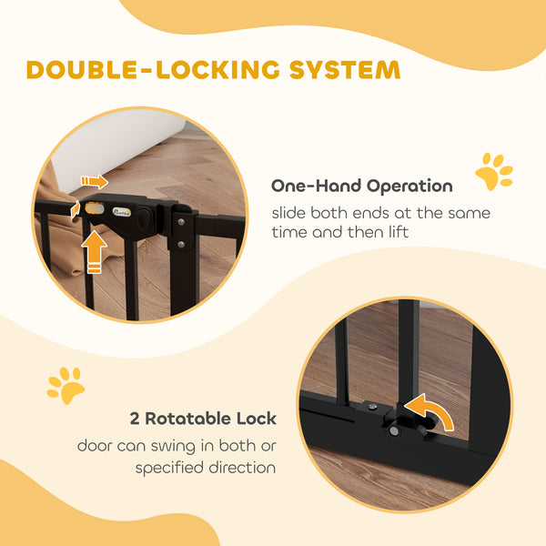 Pet Gate with Door, Black