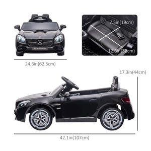 12V car with parental remote control and two motors, black