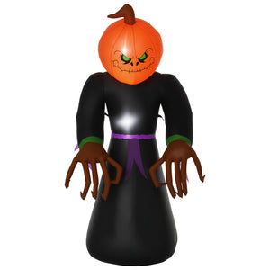 Homcom 7ft Halloween Inflatable Decoration Pumpkin Reaper Outdoor LED Display