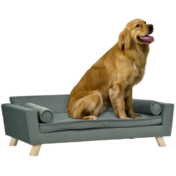 Dog Sofa Bed with Removable and Washable Cushions, Waterproof Fabric, for Medium and Large Dogs, Grey