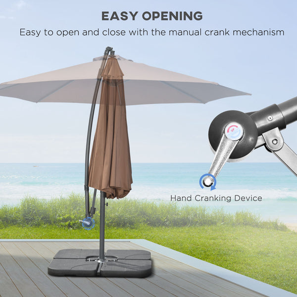 9.5-foot cantilever parasol, coffee color