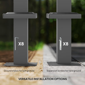 10 x 10 retractable pergola with magnetic fastening, grey