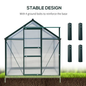 Transparent polycarbonate greenhouse with sliding door