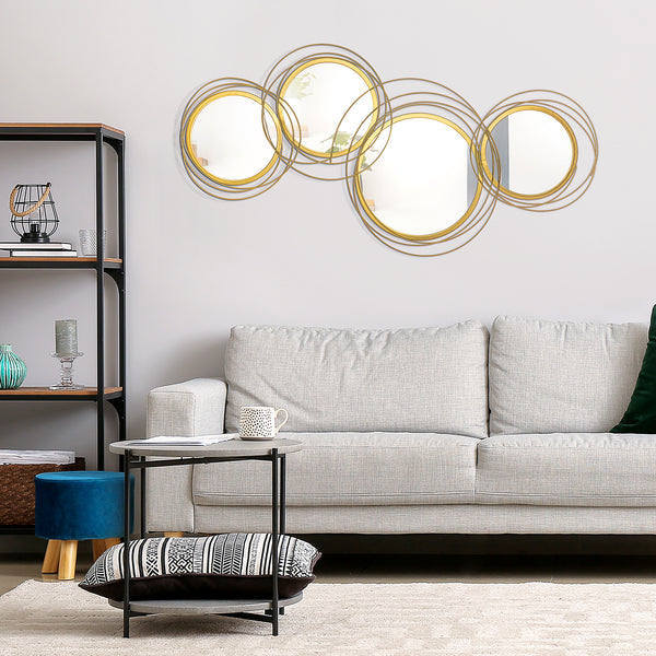 Wall decor, round mirror with frame