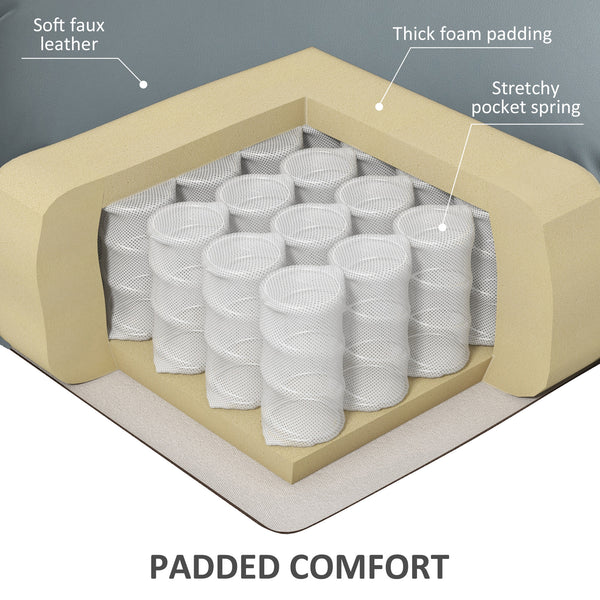 Electric lift chair in synthetic leather with remote control, gray