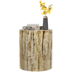 Tree stump side table