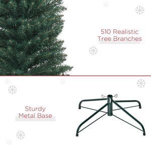 7ft Green Artificial Christmas Tree with Black Folding Stand