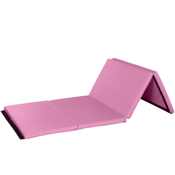 4'x6'x2'' Folding Gym Mat with Carry Handles, Pink