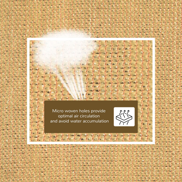 Outdoor Rectangular Shade Sail - 9.8' x 9.8' with Carry Bag, Sand