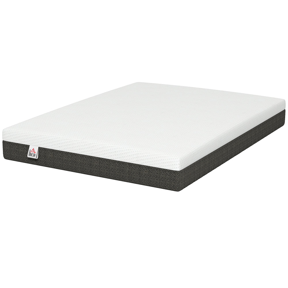 10" 3-Layer Cooling Memory Foam Queen Mattress, Medium-Firm – White and Dark Gray