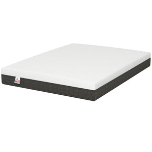 10" 3-Layer Cooling Memory Foam Queen Mattress, Medium-Firm – White and Dark Gray