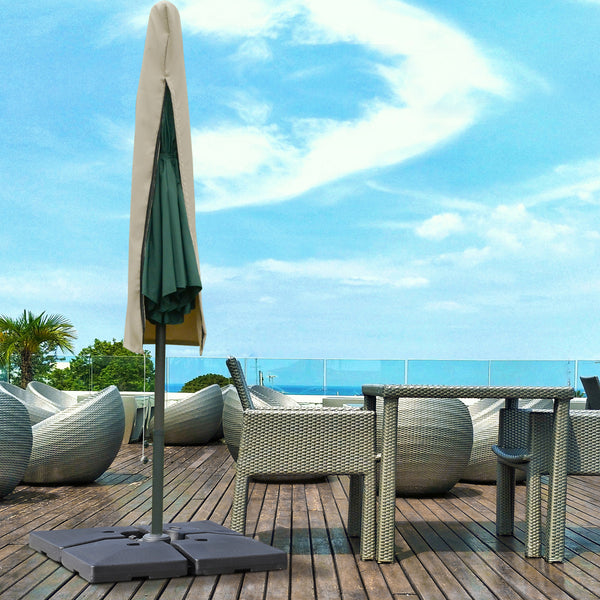 Parasol cover with zipper, beige
