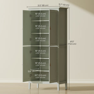 Storage unit with motion sensor and LED lighting, green