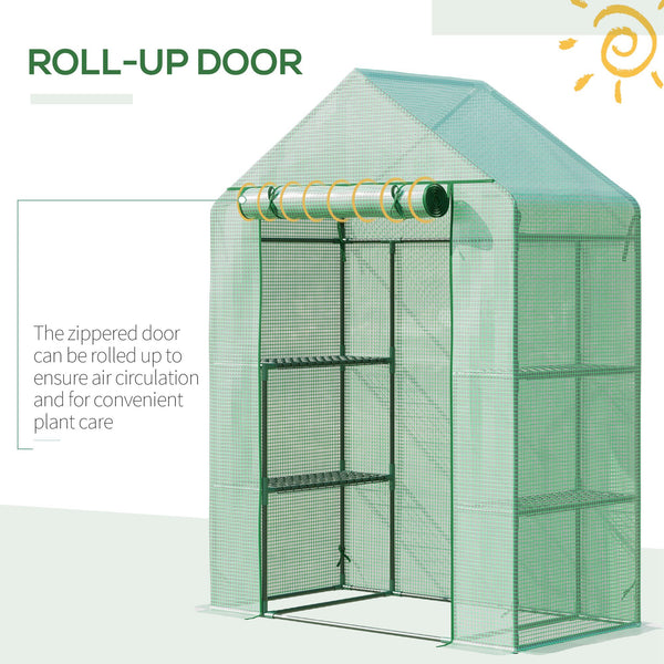 Portable garden greenhouse with 4 shelves